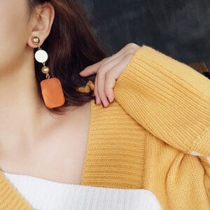 Boho fashion Earrings Round Wood Square jew